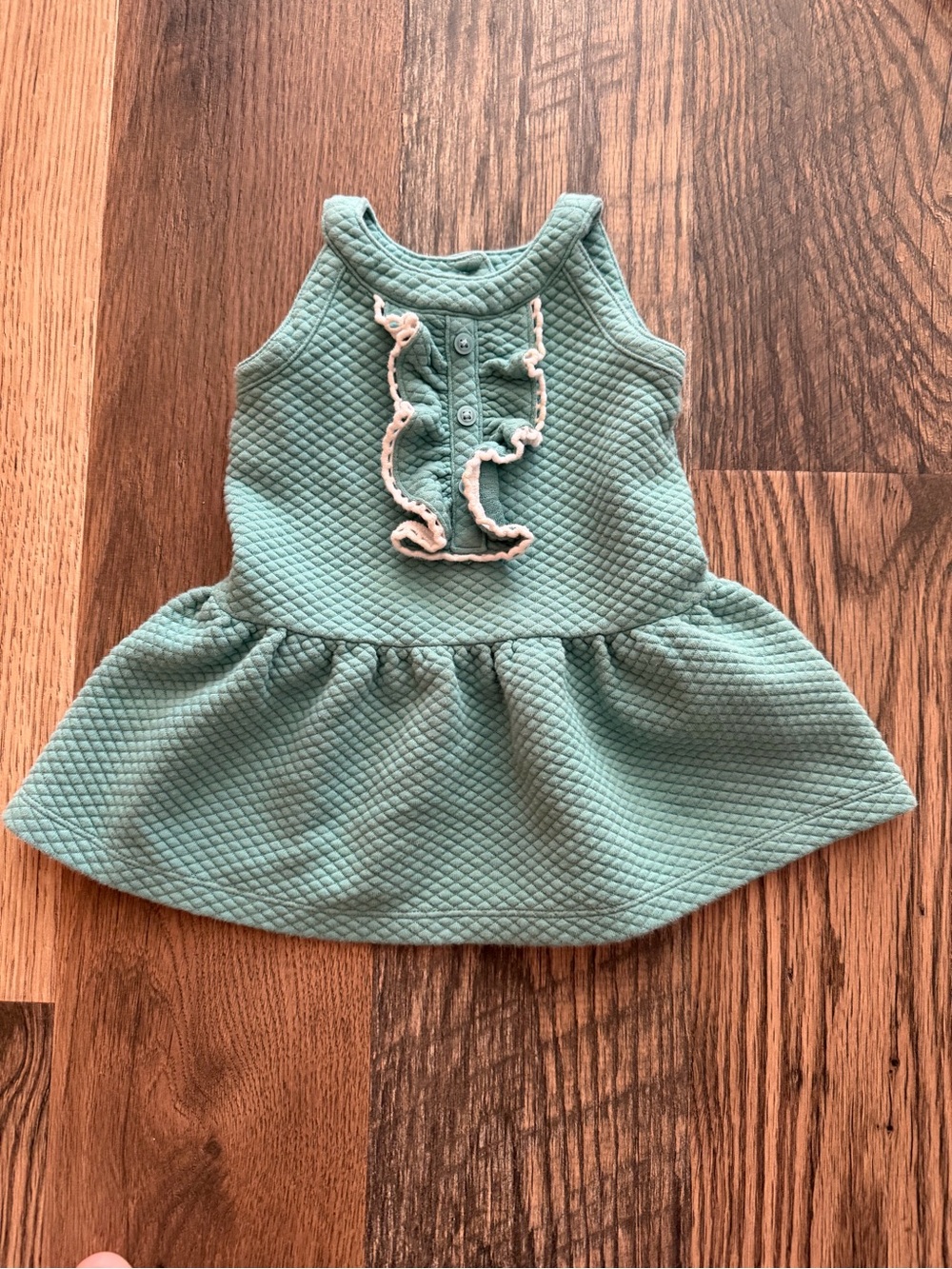 Janie and Jack Teal Quilted Tank Tunic with Ruffle Trim